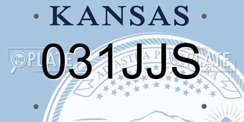 031JJS Kansas License Plate