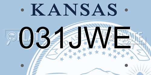 031JWE Kansas License Plate