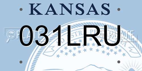 031LRU Kansas License Plate