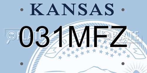 031MFZ Kansas License Plate