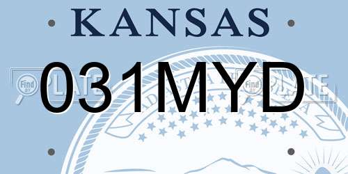 031MYD Kansas License Plate