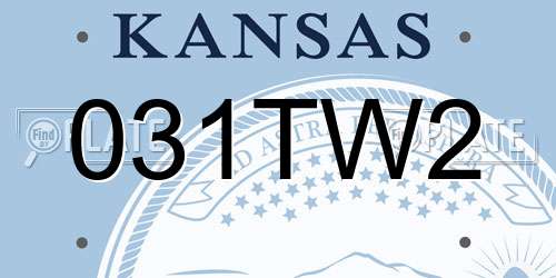 031TW2 Kansas License Plate