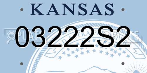 03222S2 Kansas License Plate