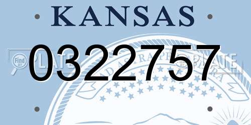 0322757 Kansas License Plate