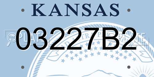 03227B2 Kansas License Plate