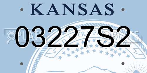 03227S2 Kansas License Plate