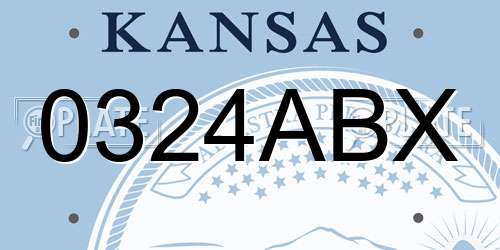 0324ABX Kansas License Plate
