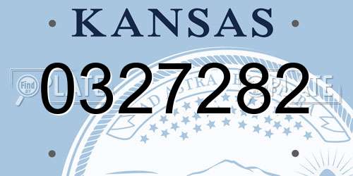 0327282 Kansas License Plate
