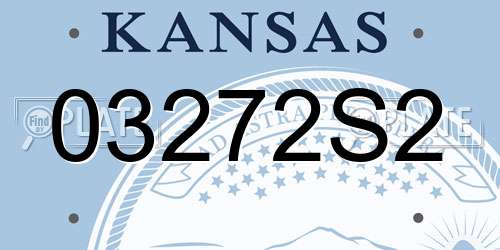 03272S2 Kansas License Plate