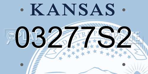 03277S2 Kansas License Plate