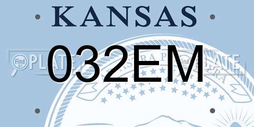 032EM Kansas License Plate