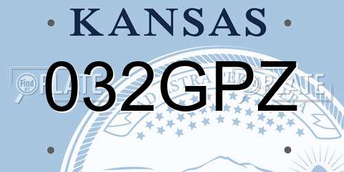 032GPZ Kansas License Plate