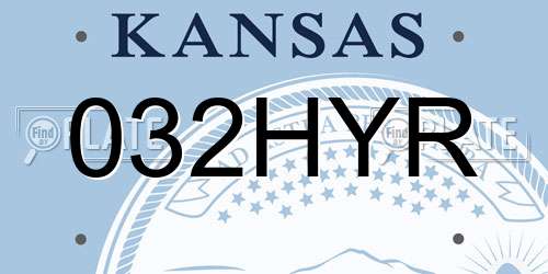 032HYR Kansas License Plate
