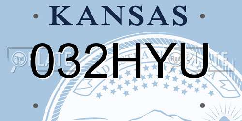 032HYU Kansas License Plate