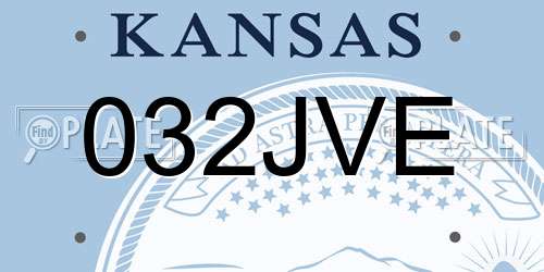 032JVE Kansas License Plate