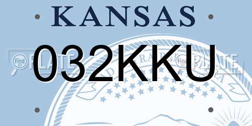 032KKU Kansas License Plate