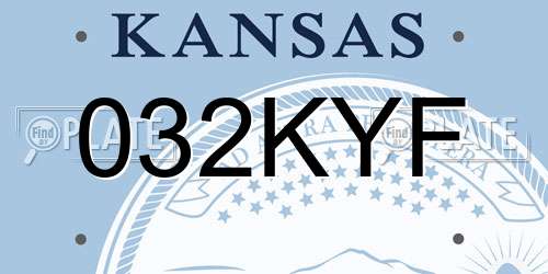032KYF Kansas License Plate