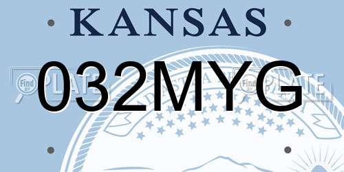 032MYG Kansas License Plate