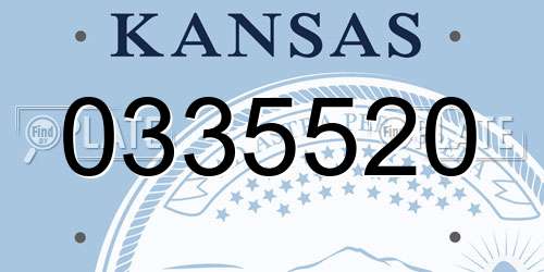 0335520 Kansas License Plate