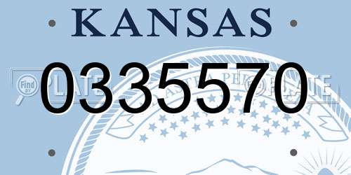 0335570 Kansas License Plate