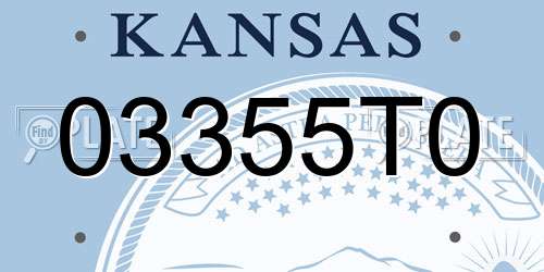 03355T0 Kansas License Plate
