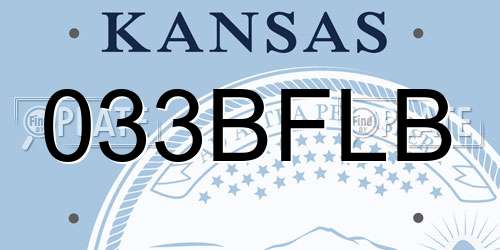 033BFLB Kansas License Plate