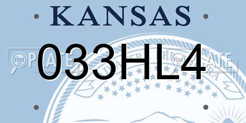 033HL4 Kansas License Plate