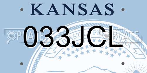 033JCL Kansas License Plate
