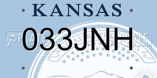 033JNH Kansas License Plate