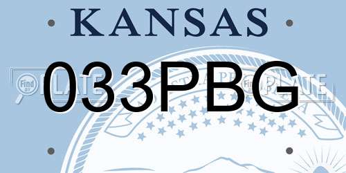 033PBG Kansas License Plate
