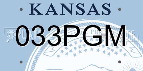 033PGM Kansas License Plate
