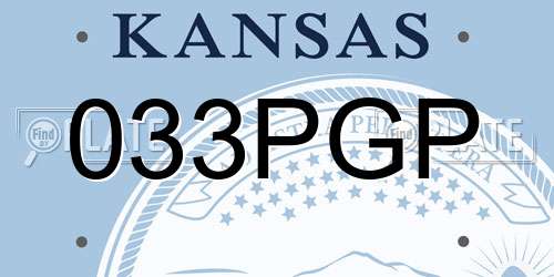 033PGP Kansas License Plate