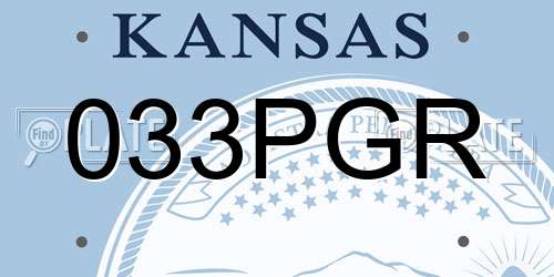 033PGR Kansas License Plate
