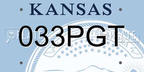 033PGT Kansas License Plate