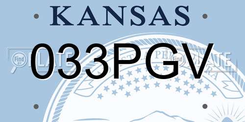 033PGV Kansas License Plate
