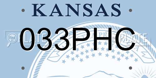 033PHC Kansas License Plate