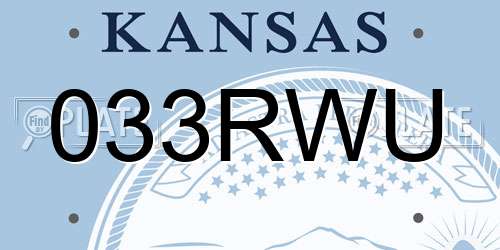 033RWU Kansas License Plate