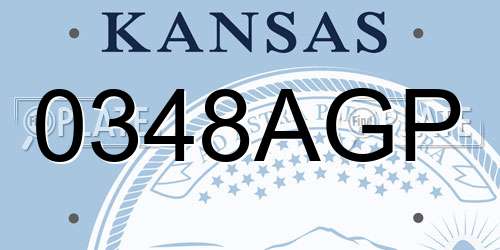 0348AGP Kansas License Plate
