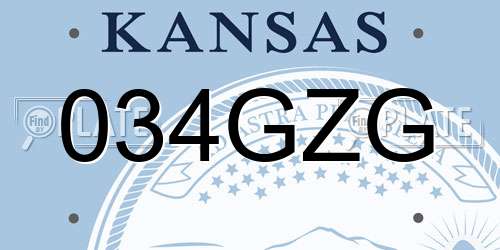 034GZG Kansas License Plate