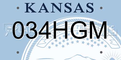 034HGM Kansas License Plate