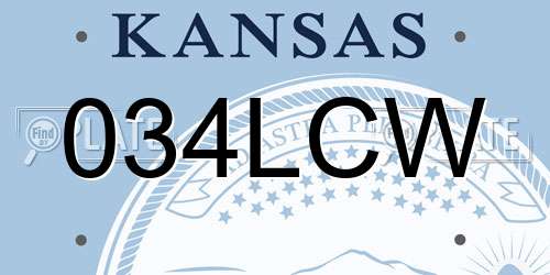 034LCW Kansas License Plate