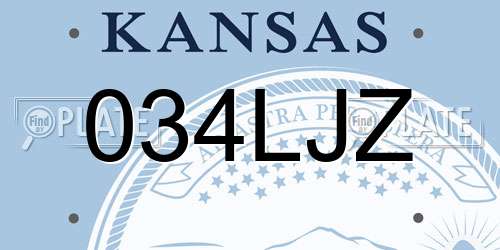 034LJZ Kansas License Plate