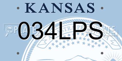 034LPS Kansas License Plate