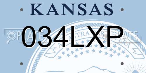 034LXP Kansas License Plate