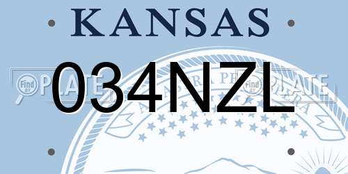 034NZL Kansas License Plate