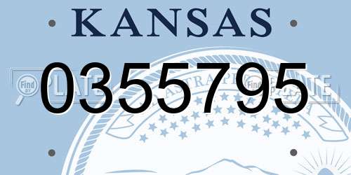 0355795 Kansas License Plate