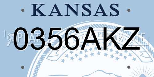0356AKZ Kansas License Plate