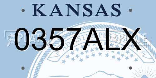 0357ALX Kansas License Plate