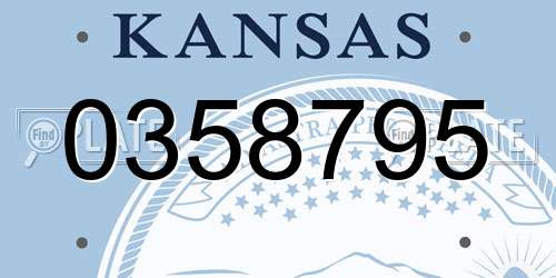 0358795 Kansas License Plate