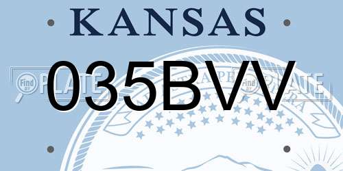 035BVV Kansas License Plate